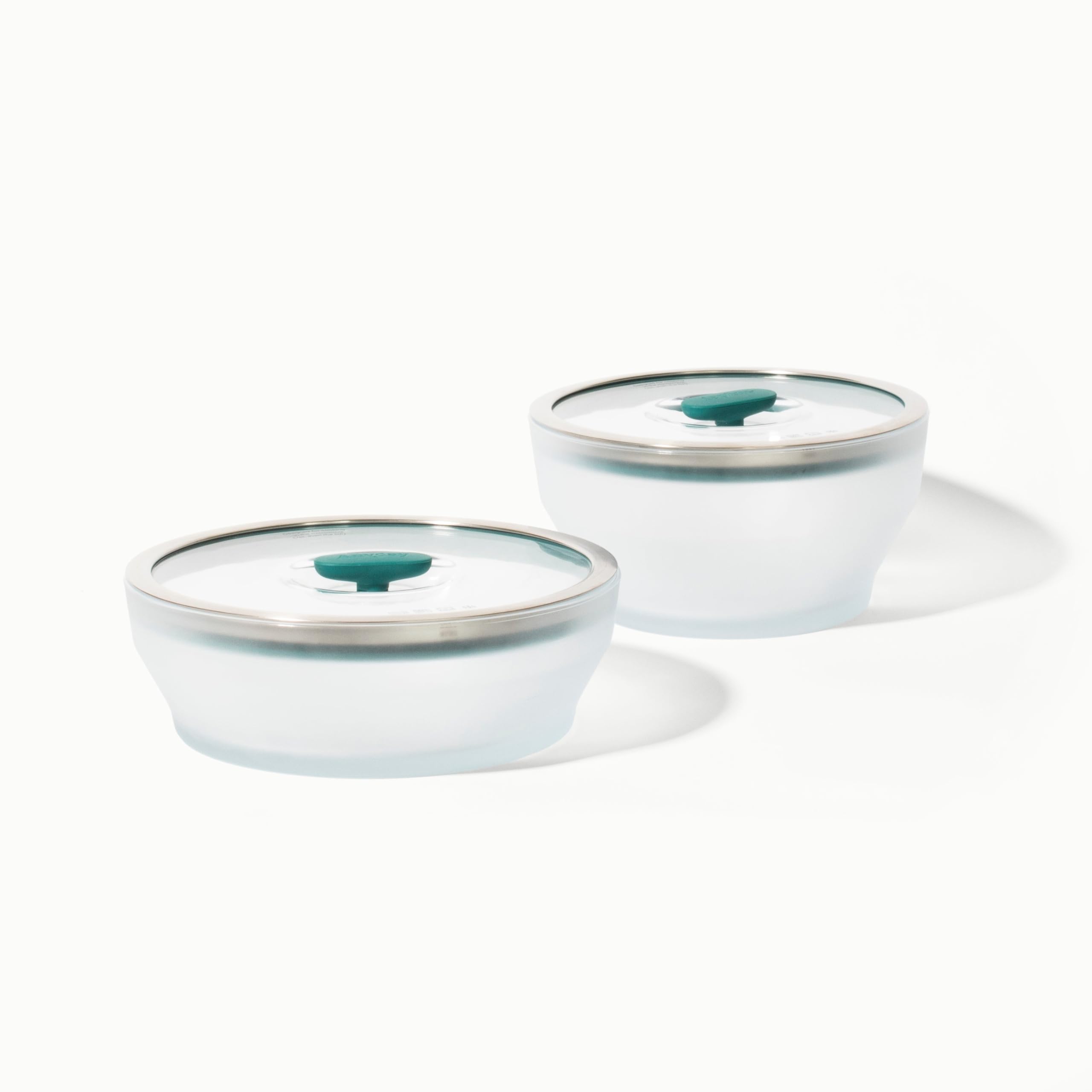 Anyday Cookware Microwave Dish Starter Set - 2 Large Glass Food Storage Containers with Lids, Microwave & Oven Safe for Steaming, Roasting, Serving & Storing - 7.9