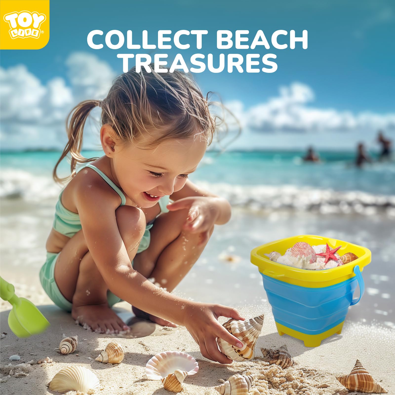 TOY Life Beach Toys for Kids - Sand Castle Building Kit & Sandbox Toys for Toddlers Ages 1-3, 4-8, 8-12 - Fun Outdoor Sand Play Set for Beach, Backyard & Poolside Activities