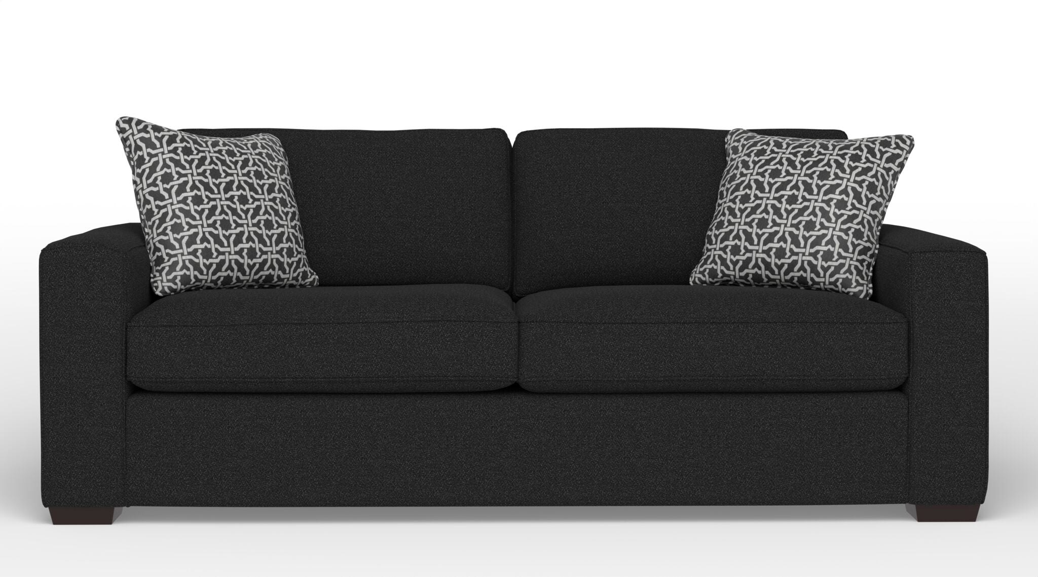 Celeste Queen Size Sofa Bed with Innerspring Mattress - Sutton Black Fabric | Convertible Sleeper Sofa for Small Spaces, Guest Room & Apartment Living