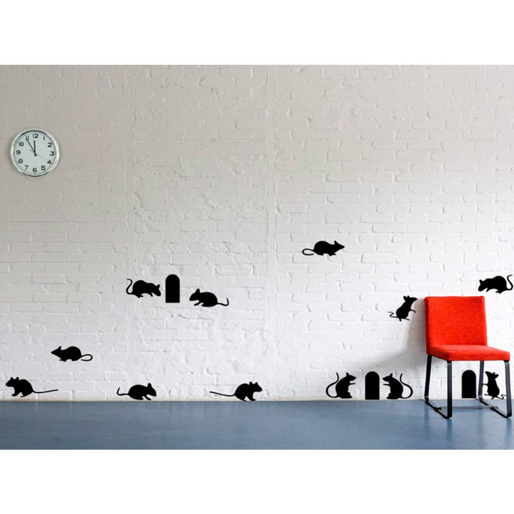 Removable Mouse & Mouse Hole Wall Decals - Cute Vinyl Stickers for Kids Room, Nursery, Living Room & Staircase Decor | Fun Animal-Themed Home Decoration for Playrooms & Bedrooms