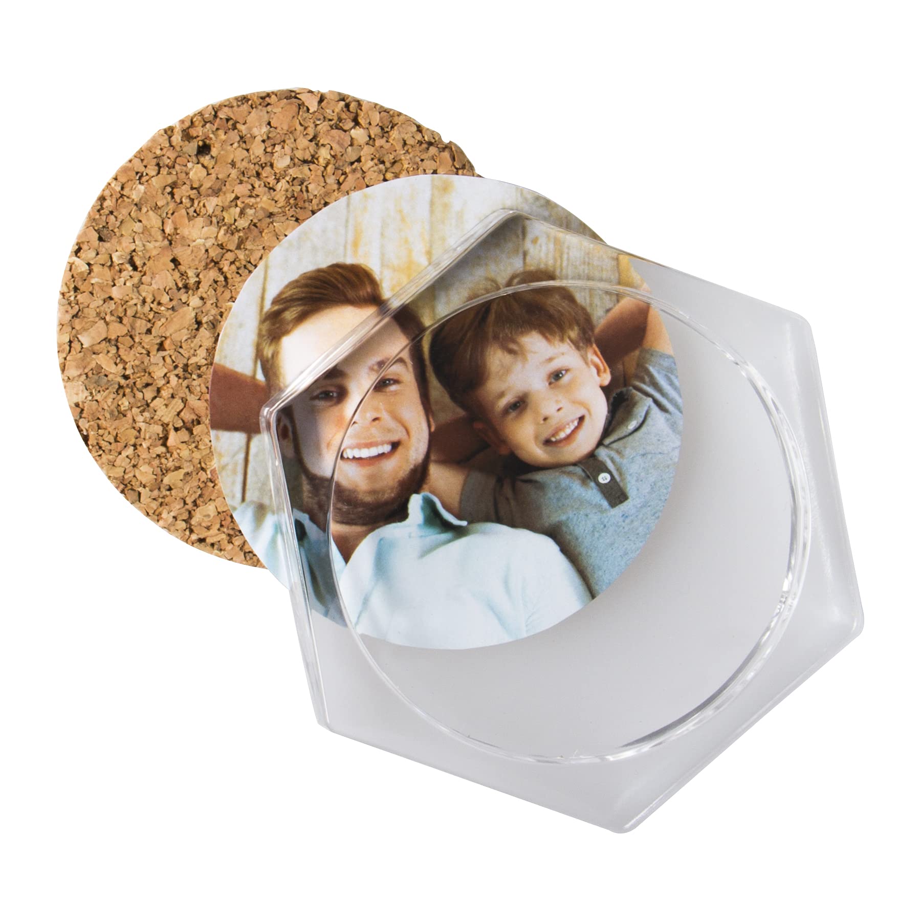 72 Pack Clear Acrylic Photo Coasters - Customizable Drink Coasters for Weddings, Parties & Home Decor (4