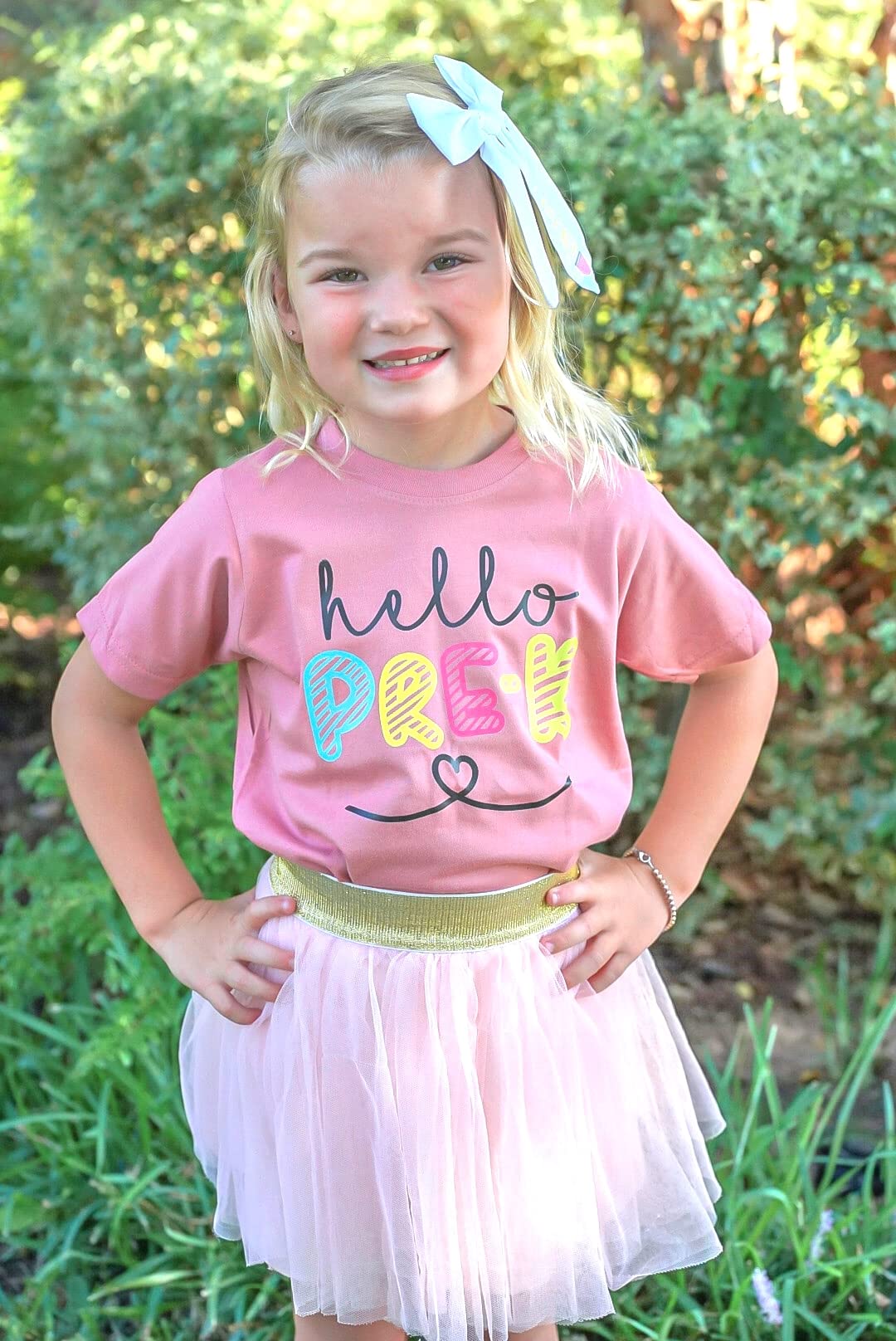 Hello Pre-K First Day of School T-Shirt - Cute Back to School Gift for Toddlers & Preschoolers - Perfect for School Photos, Classroom Activities and First Day Celebrations