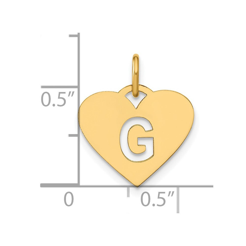 14K Gold Heart Cutout Letter G Pendant Necklace for Women - Elegant Initial Jewelry Gift for Her, Perfect for Valentine's Day, Anniversary & Birthday
