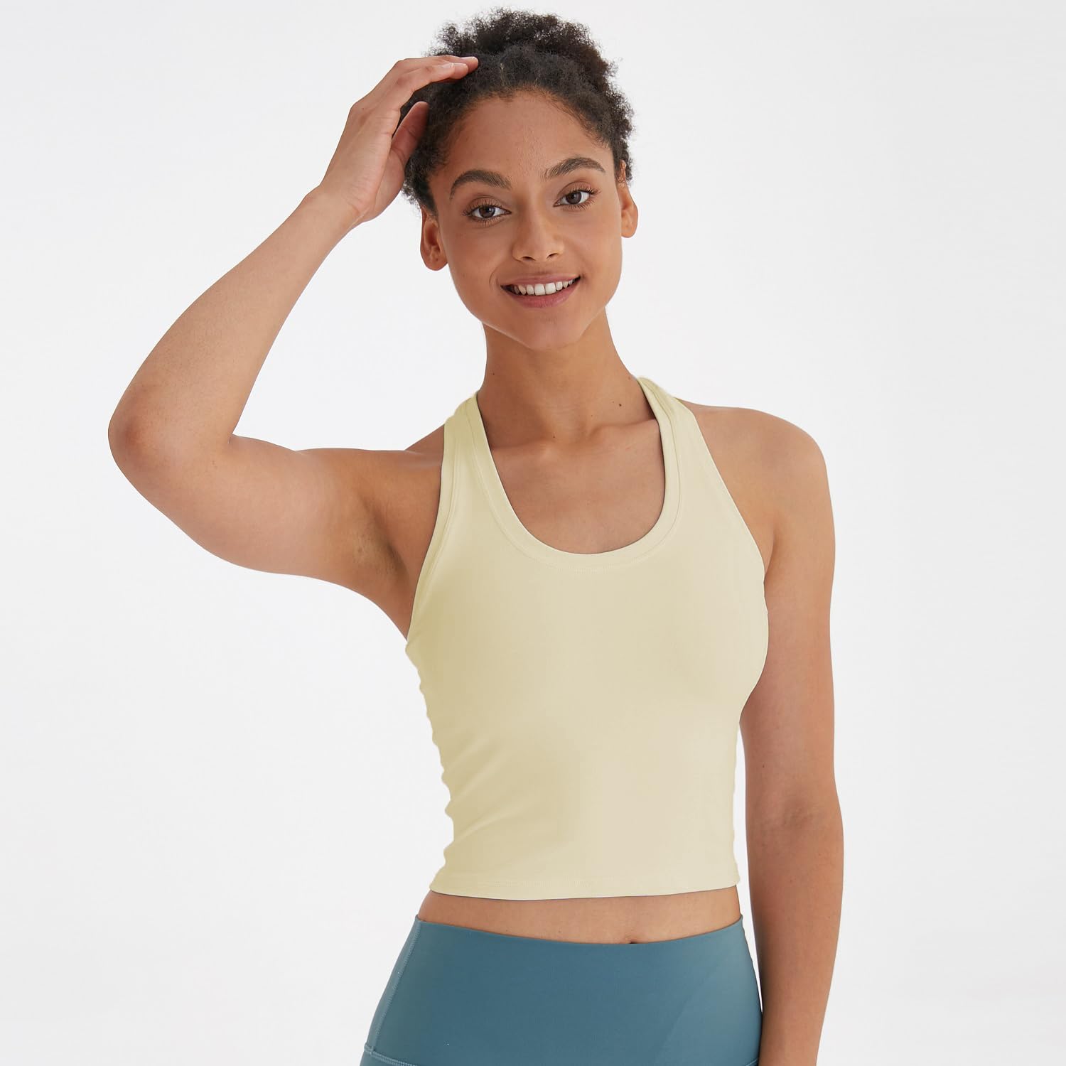 Women's Cropped Racerback Tank Top - Breathable Workout Shirt for Running, Yoga & Gym - Perfect for Fitness, Sports & Summer Activities