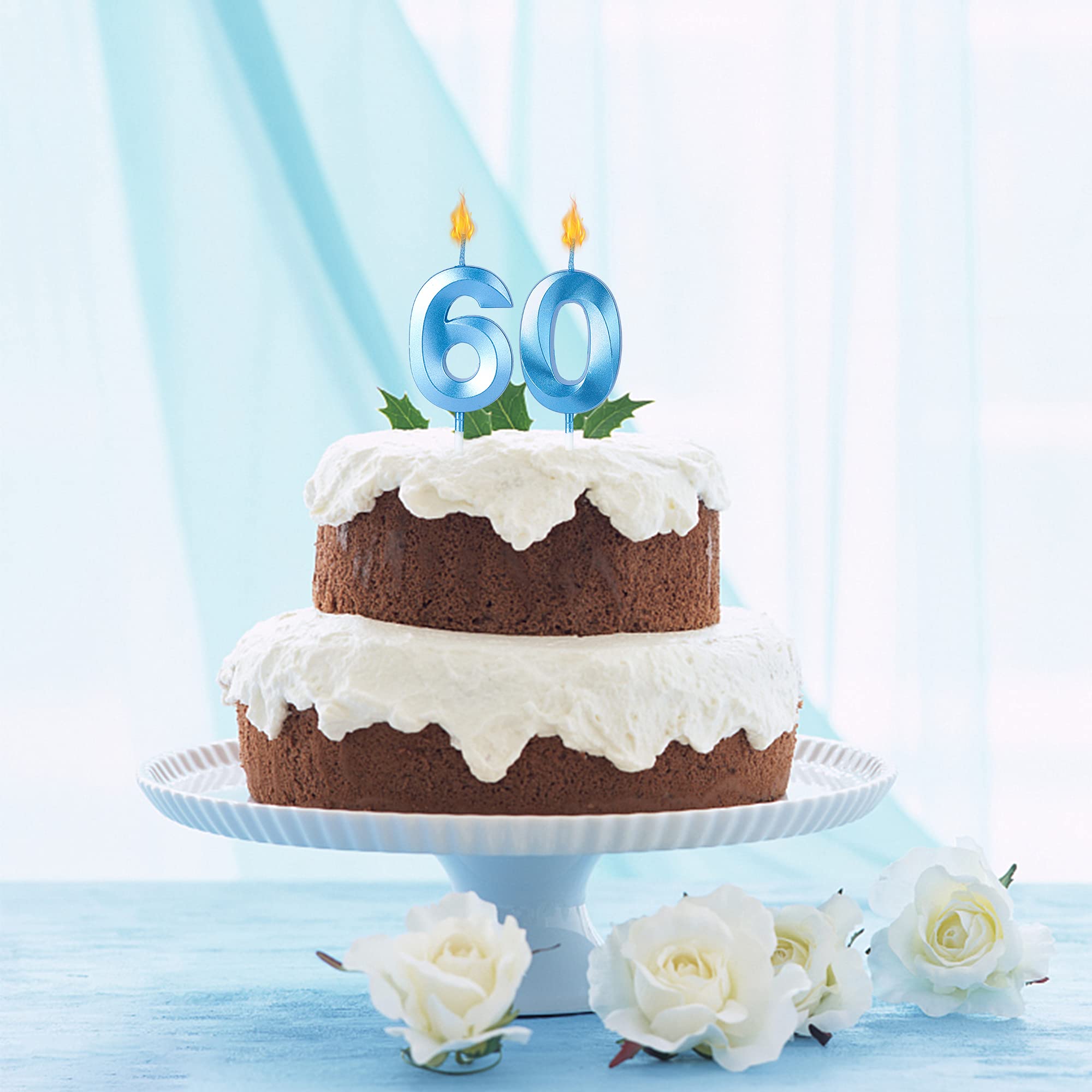Blue 100th Birthday Candles - Number 100 Cake Topper for Anniversary, Wedding & Celebration Decorations | Perfect for Cakes, Cupcakes & Party Decor