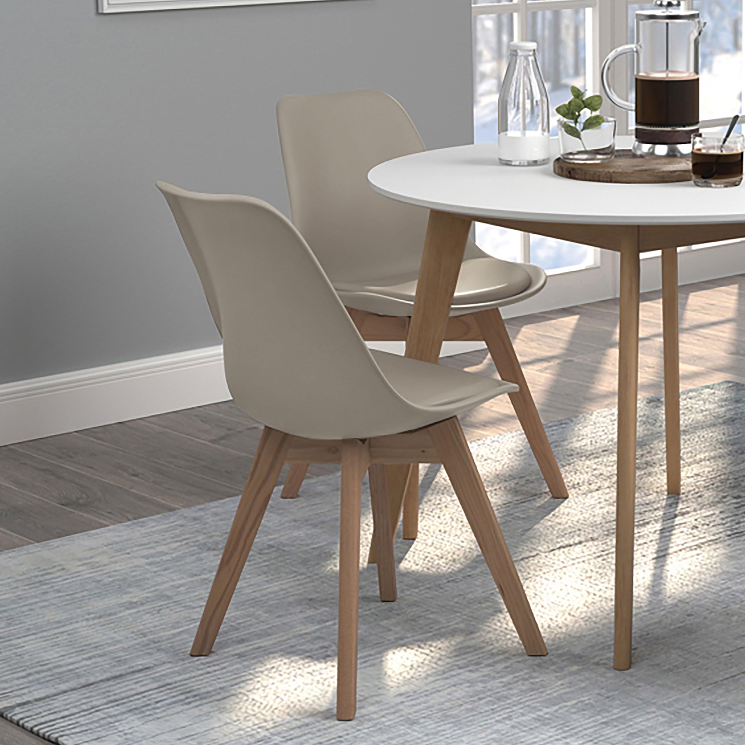 Coaster Home Furnishings Caballo Polypropylene Dining Side Chairs, Set of 2, Tan - Modern Kitchen & Dining Room Furniture for Home, Restaurant, and Office Use