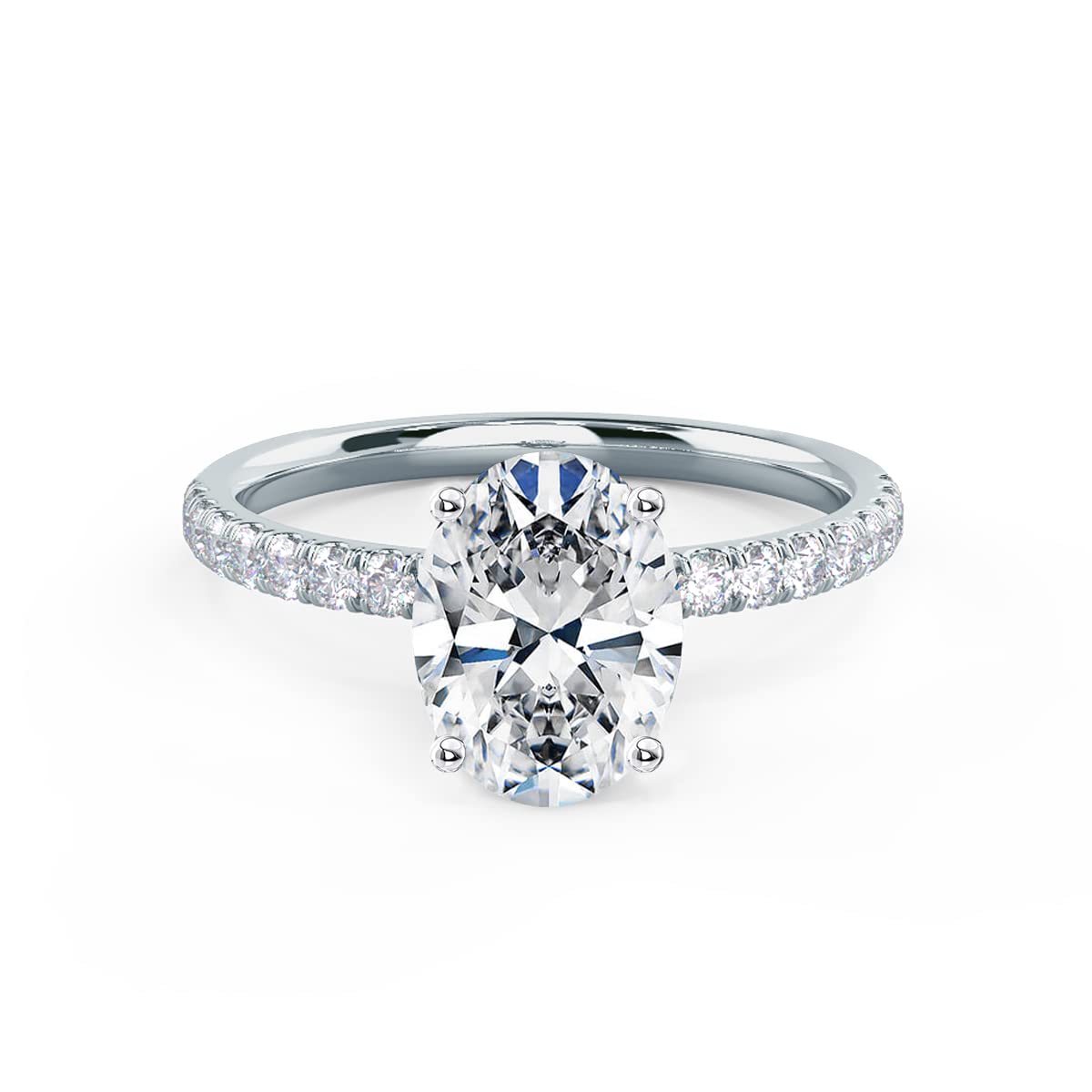 2.0 CT Oval Cut Moissanite Engagement Ring for Women - 925 Sterling Silver with Free Engraving | Size 4-10 | Perfect for Proposals, Anniversaries & Special Occasions