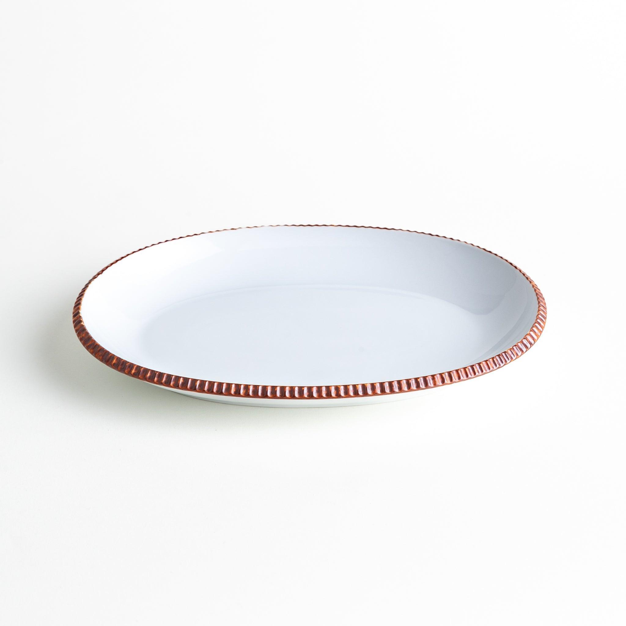 Rustic Scallop Edged Oval Dinner Plates - Set of 4 Handmade Ceramic Plates for Farmhouse Dining, Wedding, Party & Holiday Serving - Elegant Tableware for Everyday Use & Special Occasions