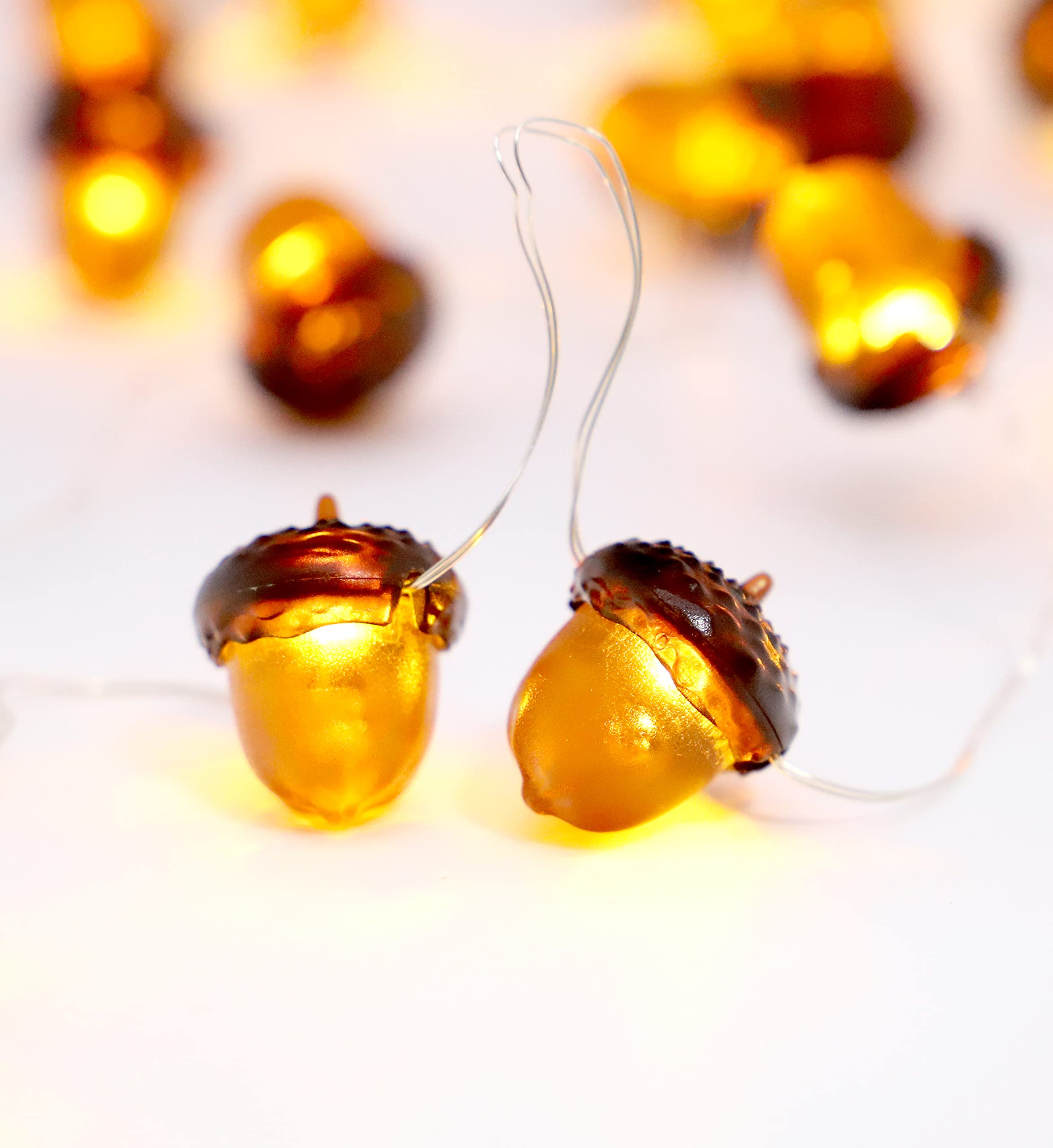 Fall Fairy Lights - Battery Operated String Lights for Thanksgiving & Indoor Decor (Acorn) - Perfect for Home & Party