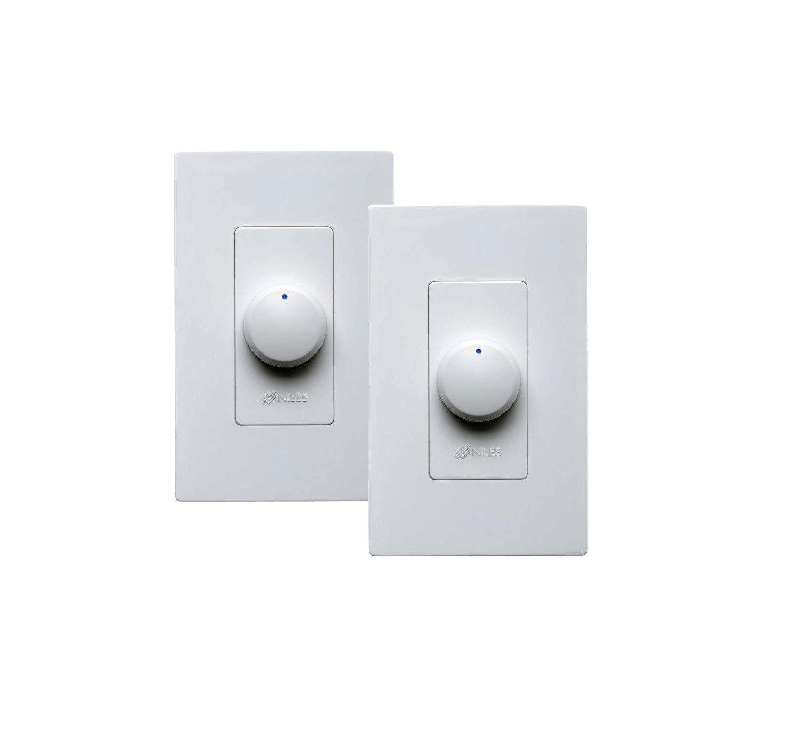 Niles VCS100K 2-Pack In-Wall Volume Control Switches with Toggle & Rotary Actuator - Manual Operation, White - Perfect for Home Theater & Multi-Room Audio Systems