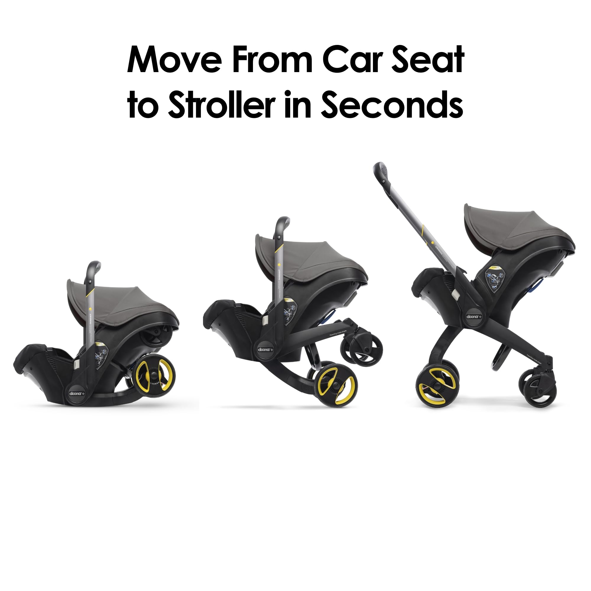 Doona Infant Car Seat & Stroller All-in-One Travel System - Lightweight Convertible Baby Carrier with 5-Point Safety Harness | Perfect for Air Travel, City Commutes & Family Outings