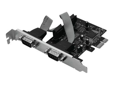 PCI Express to Dual RS232 (DB9) Serial Port Adapter Card - Native Single Chip Design Reduces CPU Load by 48% - Ideal for Industrial Automation, POS Systems, and Legacy Device Connectivity