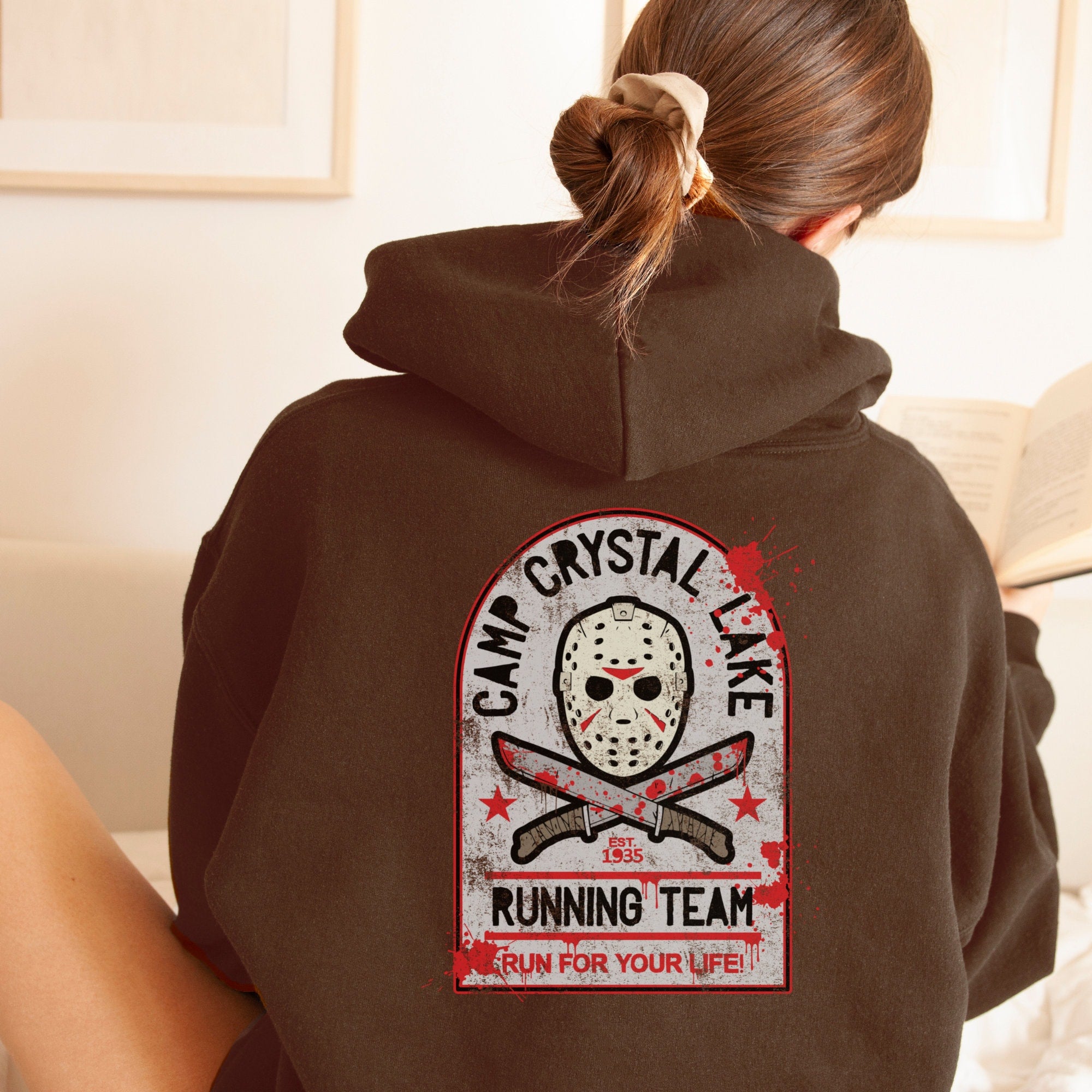Crystal Lake Camp Horror Hoodie - Friday the 13th Halloween Sweatshirt for Horror Movie Fans | Scary Movie Gift & Cosplay Costume
