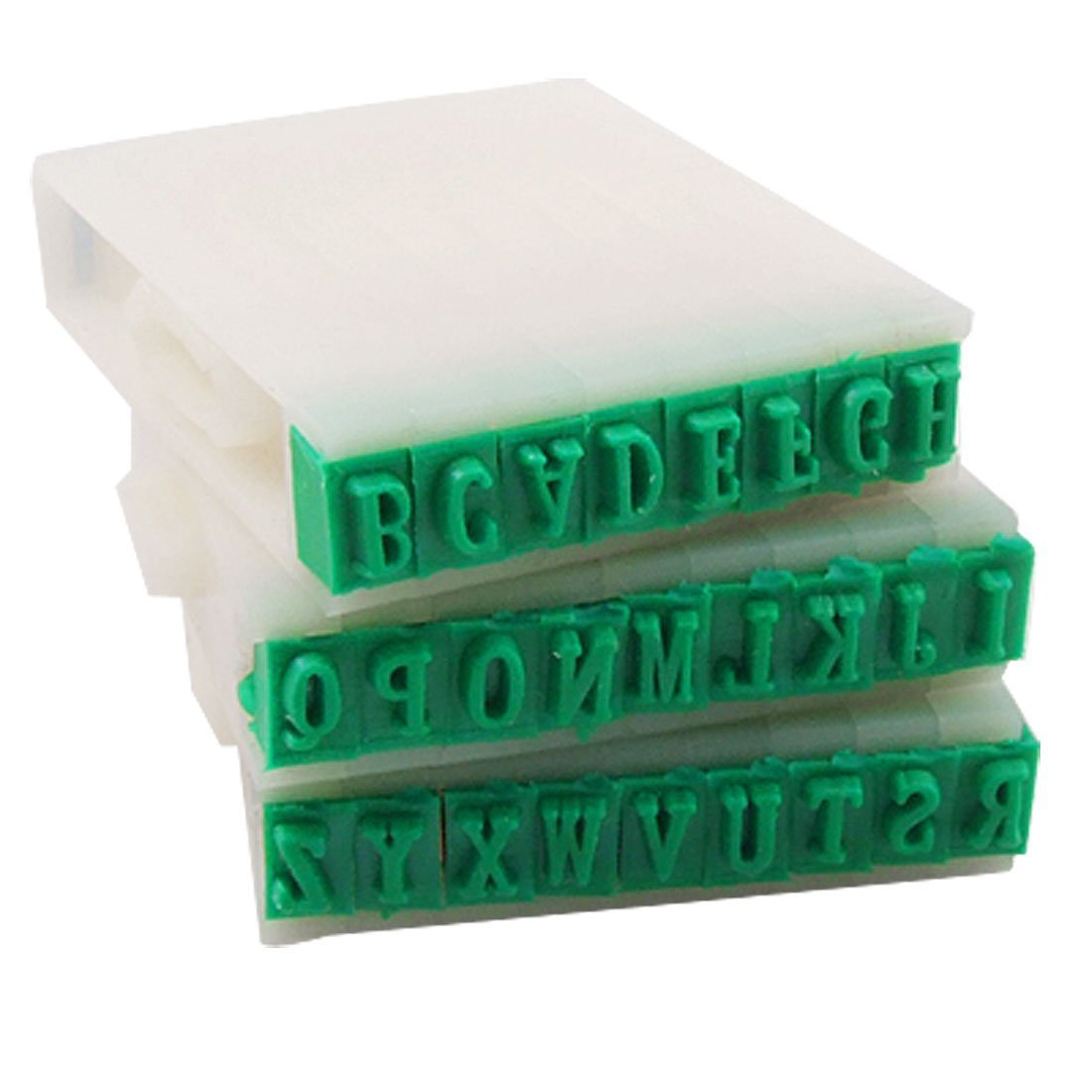 uxcell 26-Piece Detachable Plastic Rubber Letter Stamp Set - English Alphabet A-Z for DIY Card Making, Scrapbooking, Teaching & Craft Projects (Green) | Perfect for Personalized Gifts, Classroom Activities & Home Decor