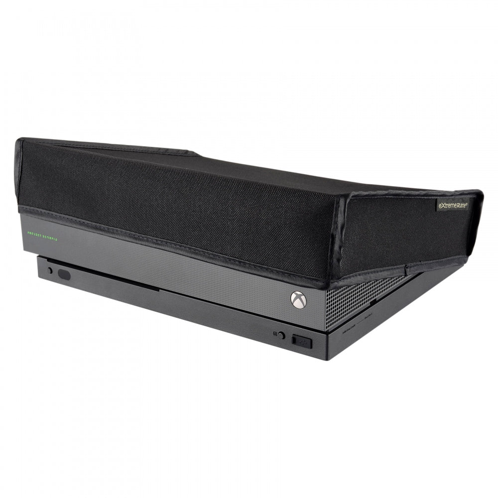 ExtremeRate Xbox One X Project Scorpio Dust Cover Set - Soft Silicone Dust Guard & Plug Covers for Console Protection - Perfect for Gaming Setups & Home Entertainment Systems