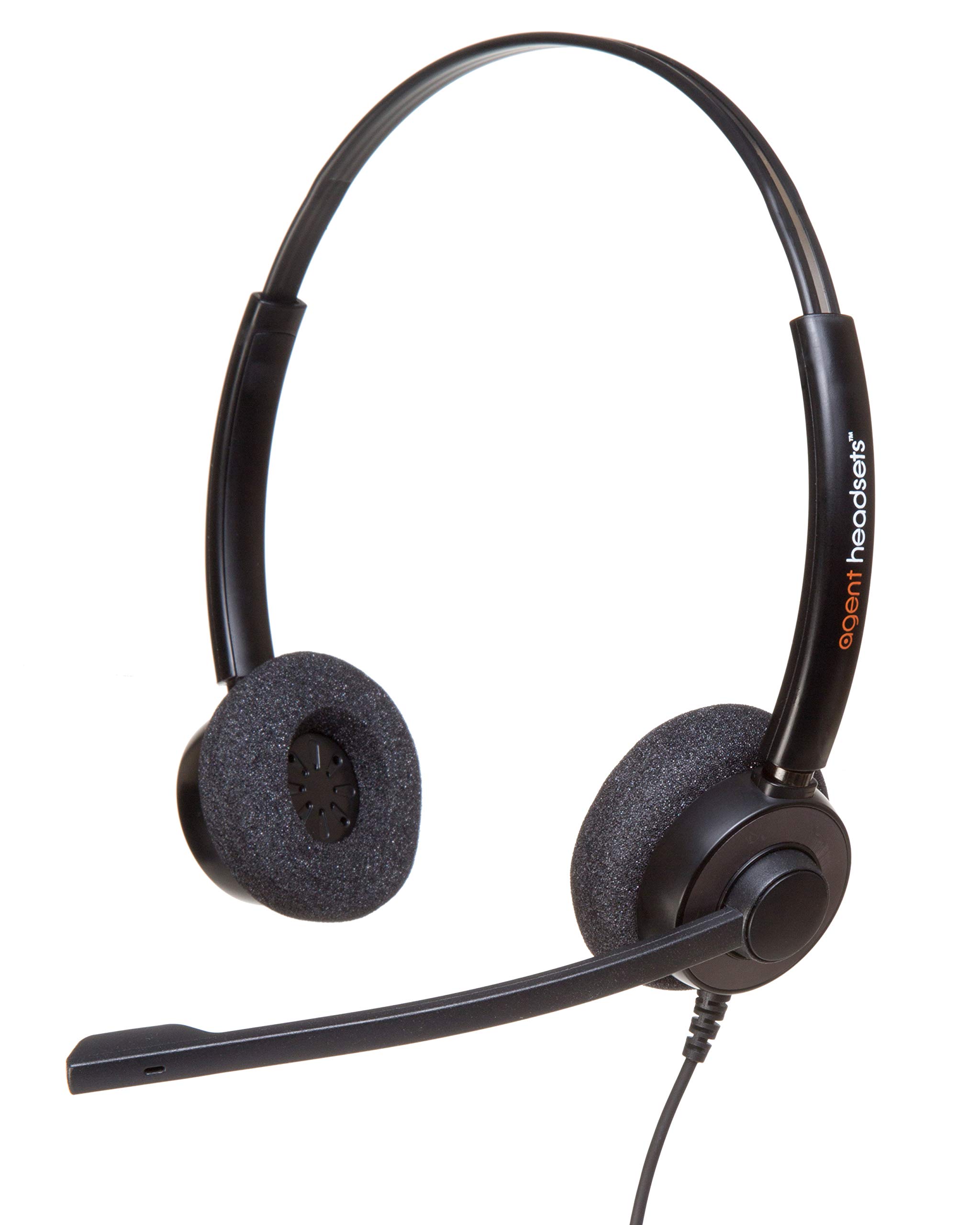 Agent 450 Binaural Noise Cancelling Headset with HIS Bottom Cable - Compatible with Avaya IP Phones 1608, 1616, 9601, 9608, 9611, 9620 Series & More - Perfect for Call Centers & Office Communication