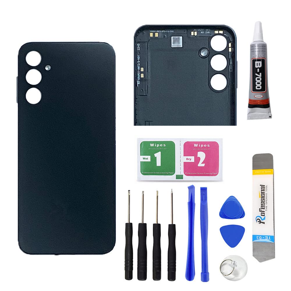 Original Samsung Galaxy A14 5G SM-A146 Replacement Battery Back Glass Cover with Adhesive & Tools - Black | DIY Repair Kit for Cracked/Damaged Back Panel | Perfect for Home Repairs & Phone Restoration Projects