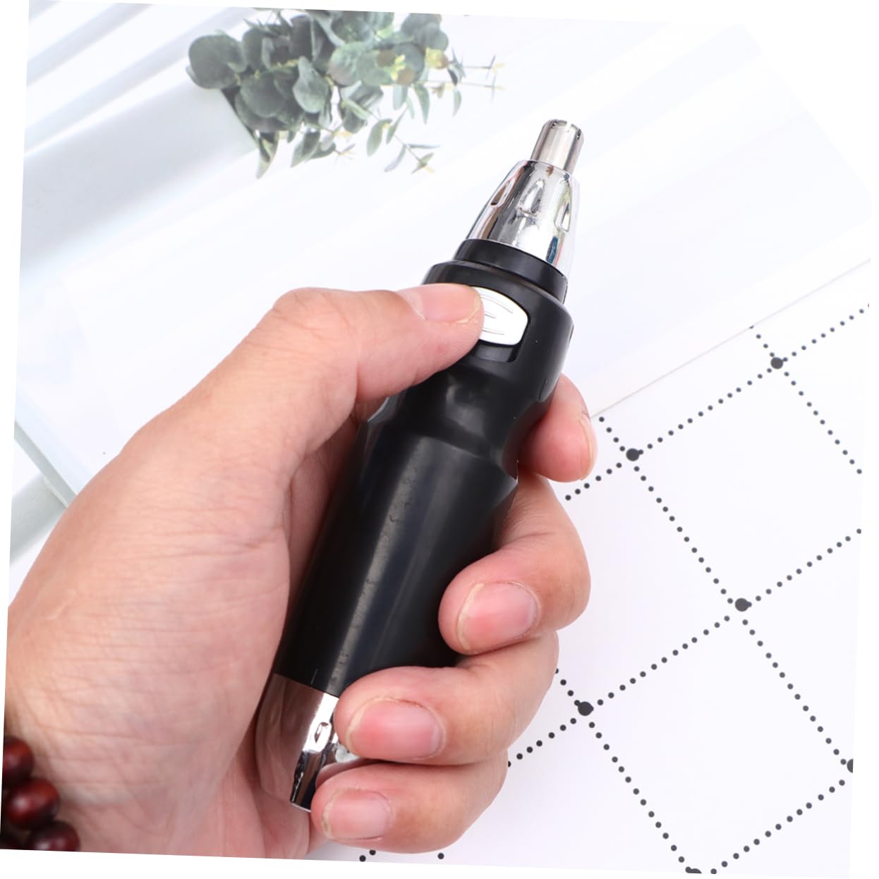 Electric Nose & Ear Hair Trimmer for Men - Hemoton Rechargeable Facial Grooming Kit with Ear Wax Cleaner, Black | Perfect for Travel, Home Use & Personal Grooming