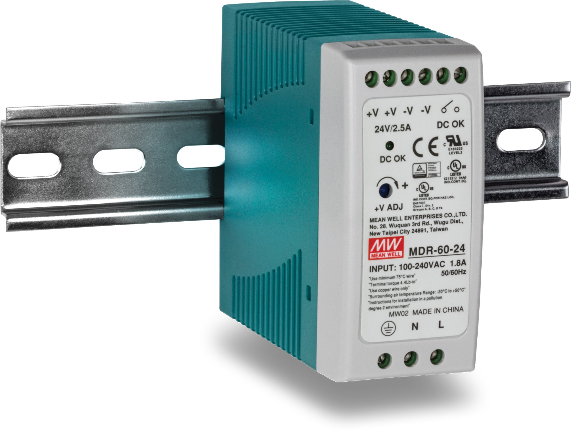 TRENDnet 5-Port Industrial Gigabit DIN-Rail Switch with 10Gbps Capacity & IP30 Rating (-40°F to 167°F) + 60W DIN-Rail Power Supply - Ideal for Factory Automation, Smart Grids & Harsh Industrial Environments