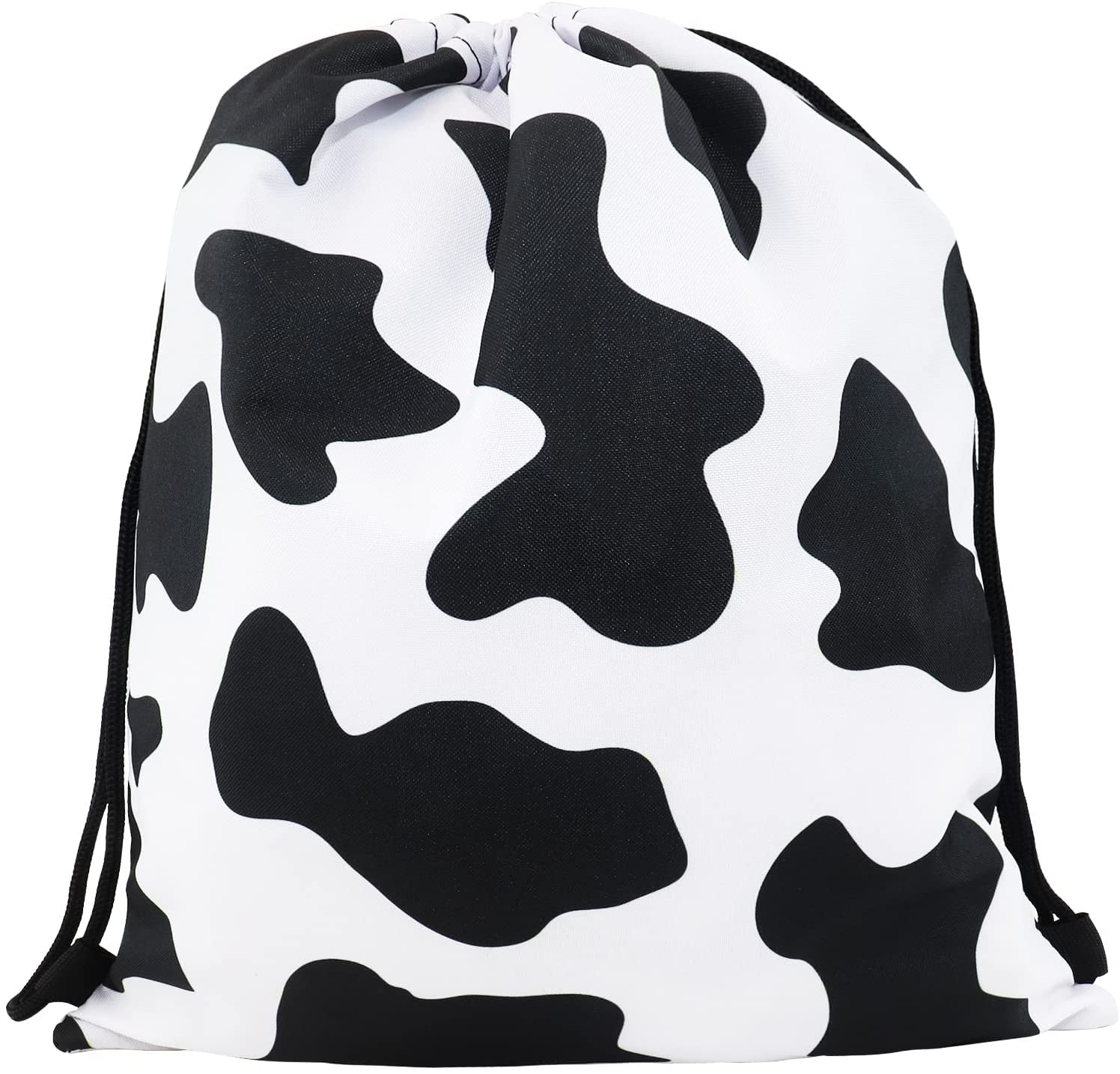 YOOFER Women's Cow Print Drawstring Backpack - Lightweight Gym Sackpack for Sports, Workout, Yoga & Travel - Perfect for Women & Girls