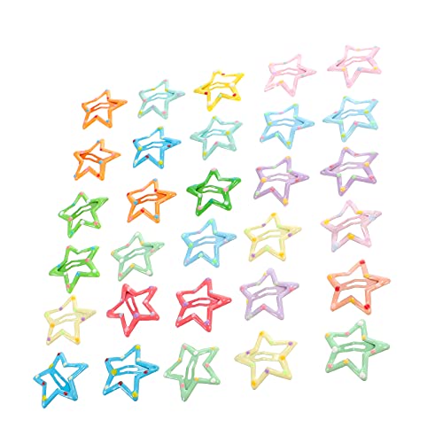 30 Pcs Star Hair Pins for Girls - Cute Bobby Pins & Hair Clips for Kids - Girls Hair Accessories (Random Colors) - Perfect for School, Parties & Everyday Styling