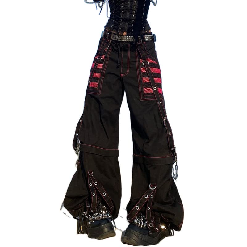 Women's High Waisted Cargo Jeans - Straight Leg Loose Fit Baggy Trousers with Wide Leg | Streetwear Denim Pants for Casual Outfits & Urban Fashion
