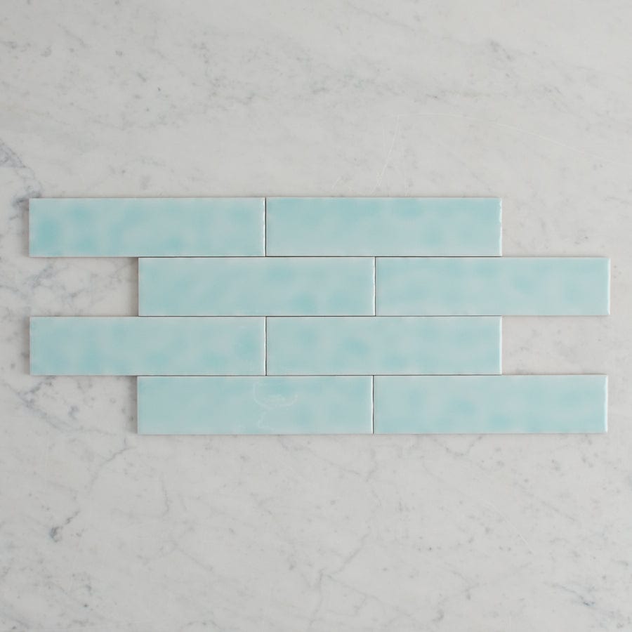Premium Newport Gloss Mini Subway Duck Egg Blue Ceramic Tile - Perfect for Kitchen Backsplash, Bathroom Walls & DIY Home Decor Projects