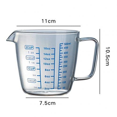 250ml & 500ml Heat-Resistant Glass Measuring Cup with Spout - Microwave & Oven Safe Liquid Measuring Jug for Baking, Cooking, Coffee & Lab Use
