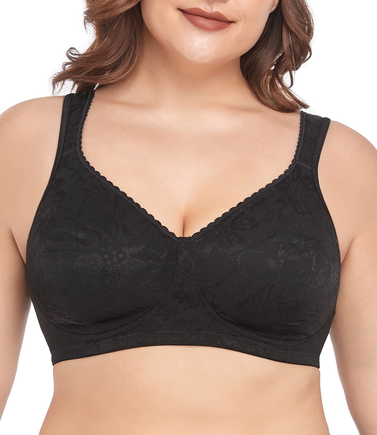 Wireless Full Coverage Plus Size Minimizer Bras for Women - Non Padded Comfort Soft Underwear Multipack | Perfect for Everyday Wear, Work & Relaxation
