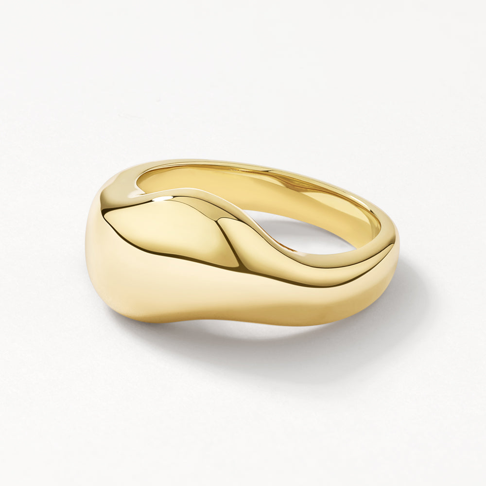 Organic Gold Dome Ring for Women - Minimalist Stackable Jewelry for Everyday Wear & Special Occasions