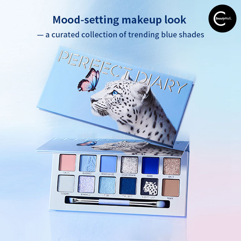 Perfect Diary Butterfly & Snow Leopard Eyeshadow Palette - 12 Highly Pigmented Matte & Shimmer Eyeshadows for Stunning Eye Makeup | Ideal for Party, Date Night & Special Occasions