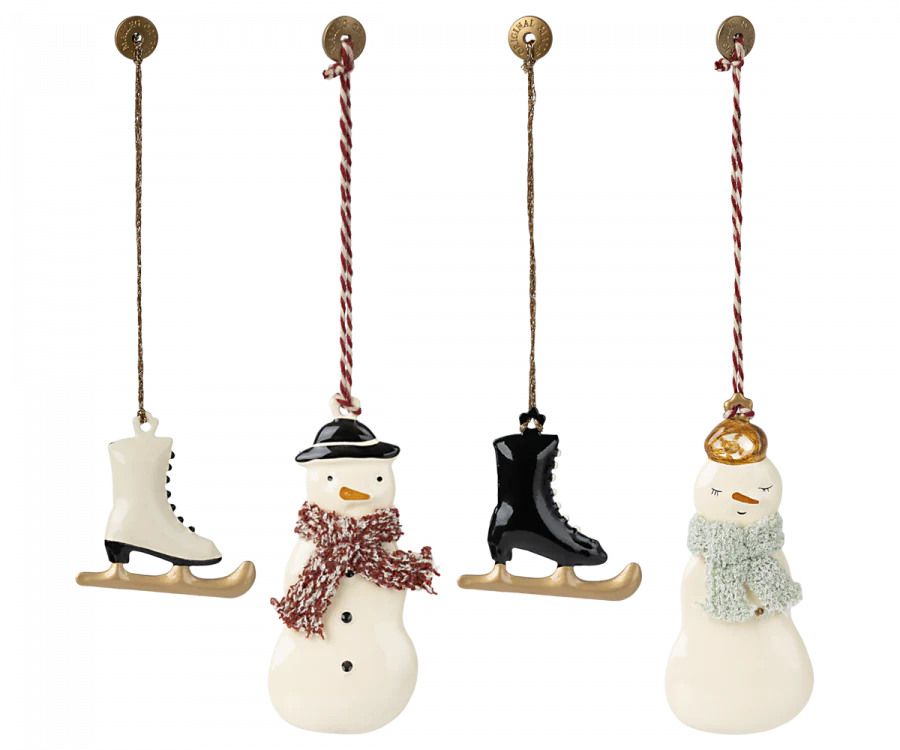 Winter Wonderland Metal Ornament Set - Christmas Tree Decorations for Holiday Home Decor, Gift Giving & Festive Celebrations