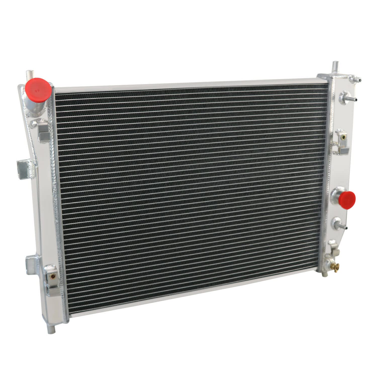 ALLOYWORKS 4 Row Aluminum Radiator with Shroud Fan & Relay Kit for 2005-2013 Chevy Corvette C6 6.0L 6.2L 7.0L V8 Engines - High Performance Cooling Upgrade for Racing & Daily Driving