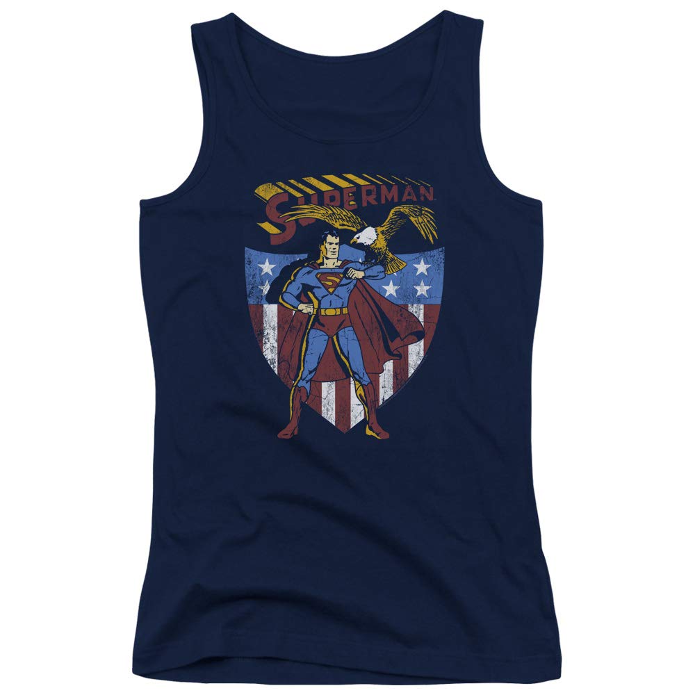 Superman All American Juniors Sheer Fitted Tank Top for Girls - Soft Stretchy Summer Casual Wear - Perfect for Beach, Gym, and Everyday Outfits