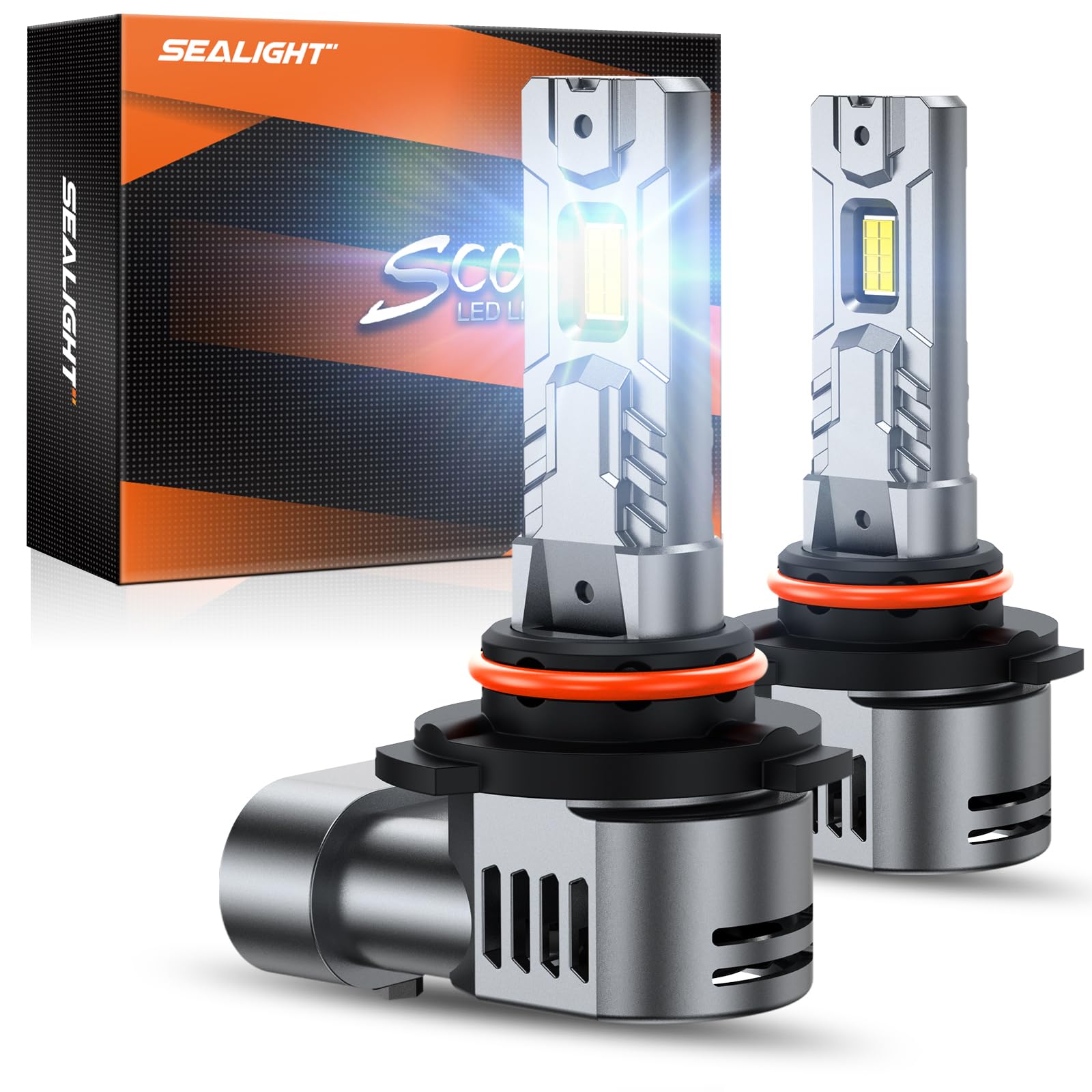 SEALIGHT 9005/HB3 LED Bulbs - 24000LM Ultra Bright, 1:1 Design with 14000RPM Cooling Fan & Single Copper Tube - Plug & Play - Pack of 2 - Perfect for Cars, Trucks, SUVs, and Off-Road Vehicles