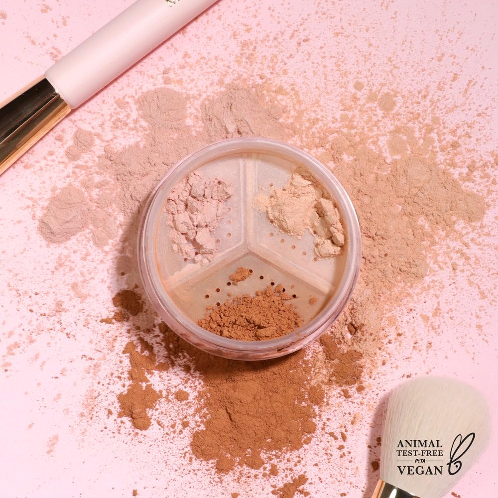 Set & Correct Loose Setting Powder (004, Deep) - Long-Lasting Makeup Finishing Powder for Oily Skin, Perfect for Daily Use & Professional Makeup