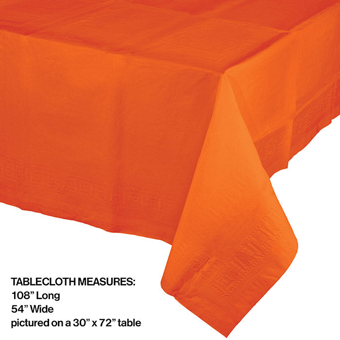 12-Piece Bulk Sunkissed Orange Plastic Table Covers - Disposable Party Decorations for Birthday, Wedding & Outdoor Events