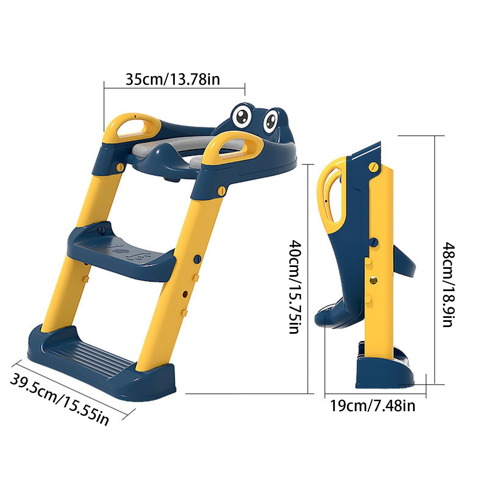 Foldable Anti-Slip Toddler Toilet Training Seat with Adjustable Steps - Potty Training Seat for Boys & Girls Ages 1-3 Years - Perfect for Bathroom Safety & Early Childhood Development