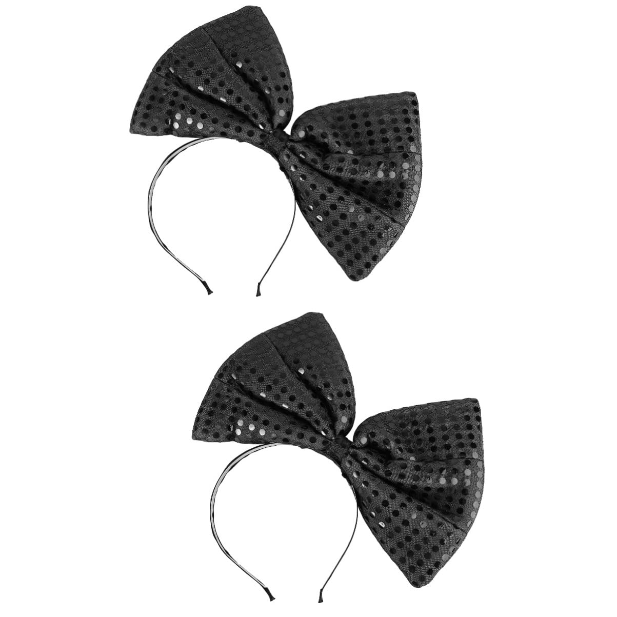 FOMIYES 2-Piece Oversized Glitter Butterfly Headband Set with Sequins - Big Bow Hair Hoop for Women & Kids - Perfect for Nativity Costumes, Birthday Parties, and Special Occasions