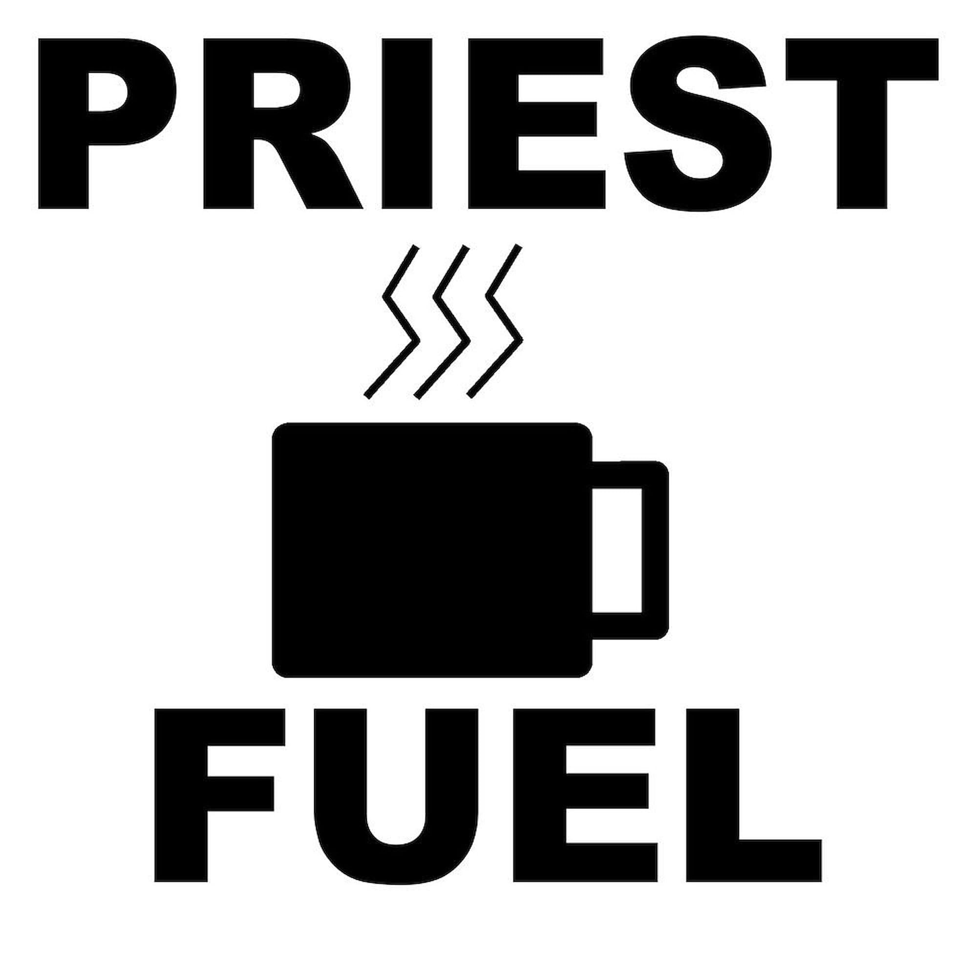 Priest Fuel Ceramic Coffee Mug 11 oz (325 ml) - Funny Gift for Clergy & Religious Humor - Perfect for Church Events, Bible Study & Coffee Lovers