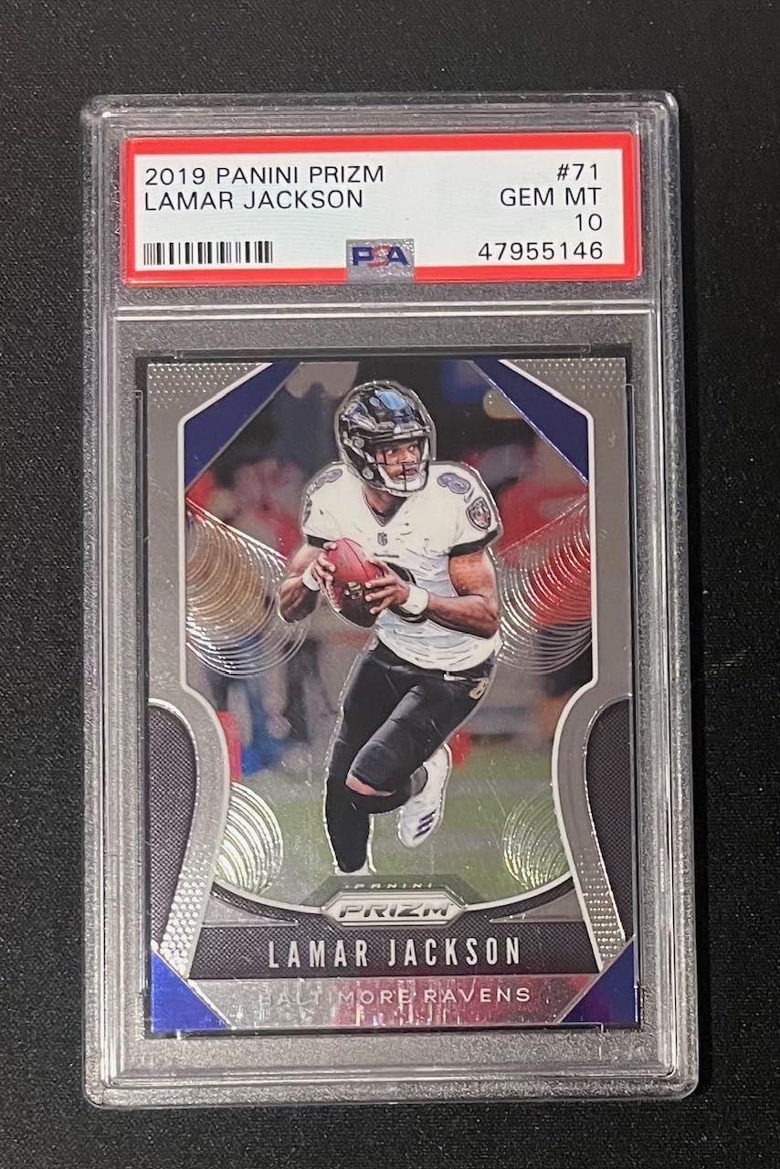 Lamar Jackson 2019 Panini Prizm Football Card #71 PSA 10 Gem Mint – Rare Collectible for NFL Fans, Sports Memorabilia Display & Investment
