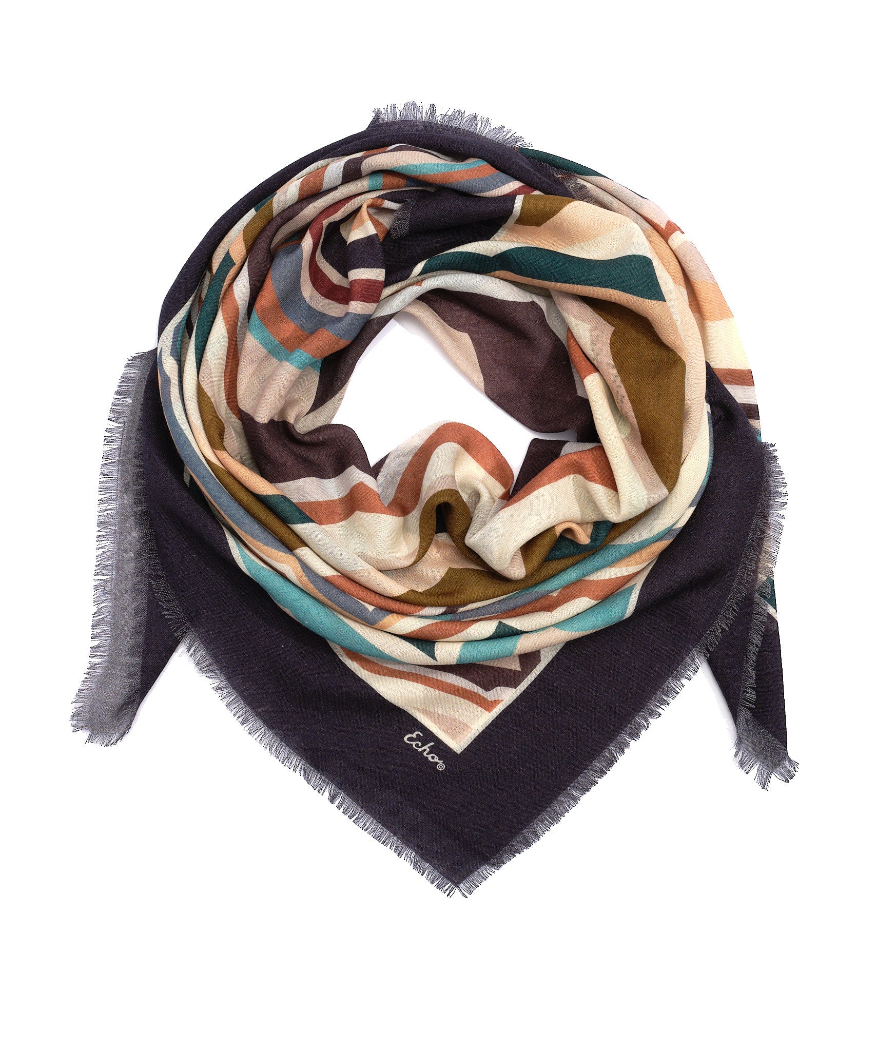 Geode 50 Wool Square Scarf - Soft & Warm Winter Fashion Accessory for Women - Perfect for Outdoor Activities, Travel & Casual Wear