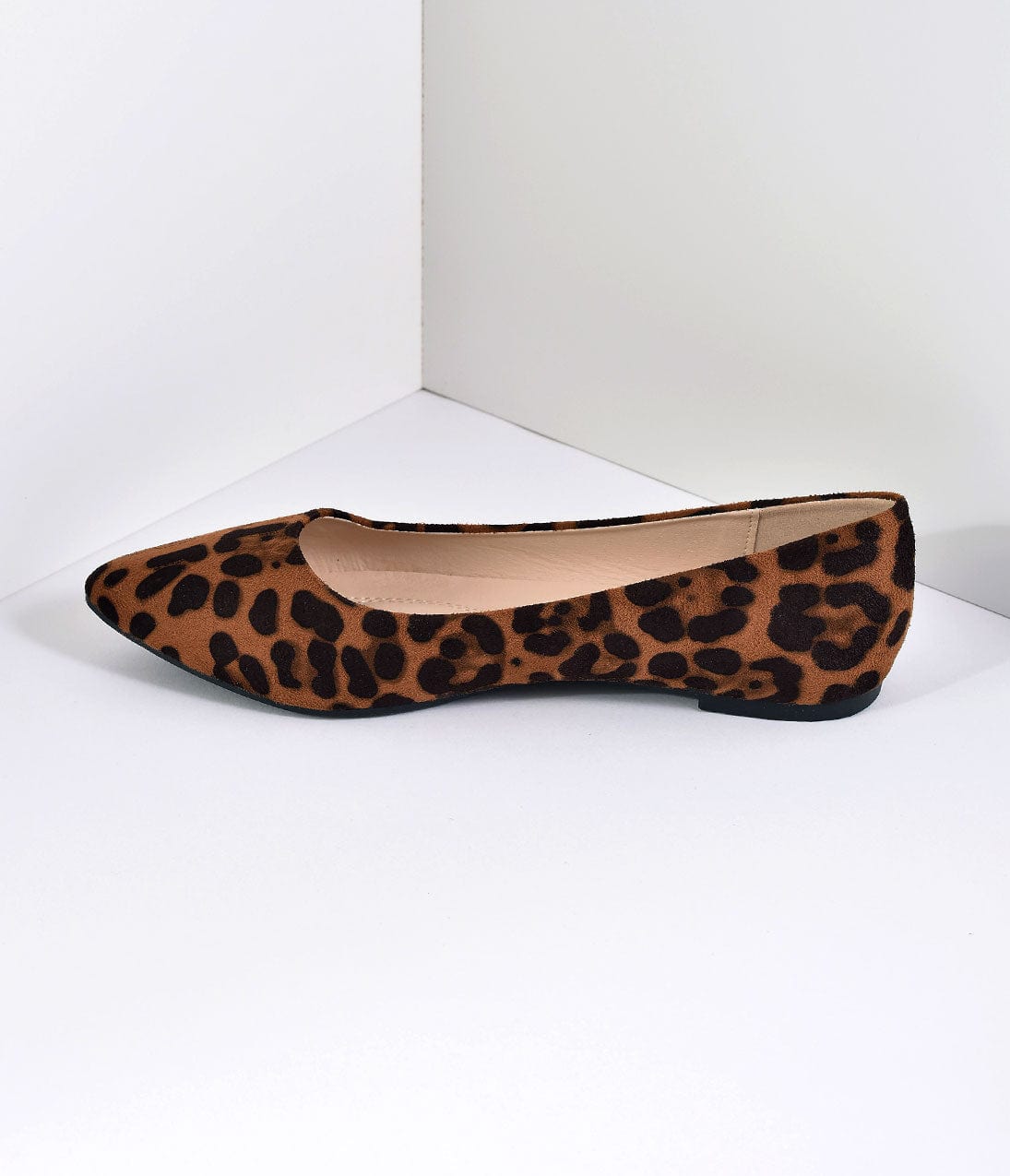 Leopard Print Suede Pointed Toe Flats for Women - Comfortable Slip-On Ballet Shoes - Perfect for Office, Casual Wear & Date Nights