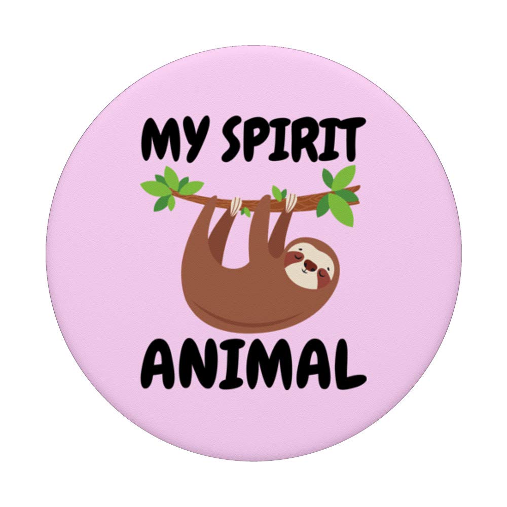 Sloth My Spirit Animal Pink PopSockets PopGrip - Swappable Phone Grip for iPhone, Samsung & Tablets | Cute Accessory for Work, Travel & Everyday Use