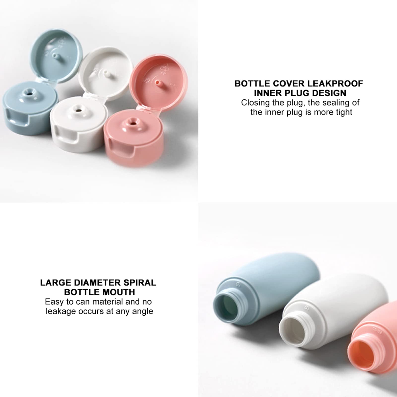 3pcs Silicone Travel Bottles for Shampoo, Shower Gel & Lotion - Leak-Proof Toiletry Containers for Airplane Carry-On | Perfect for Vacation, Gym & Business Trips