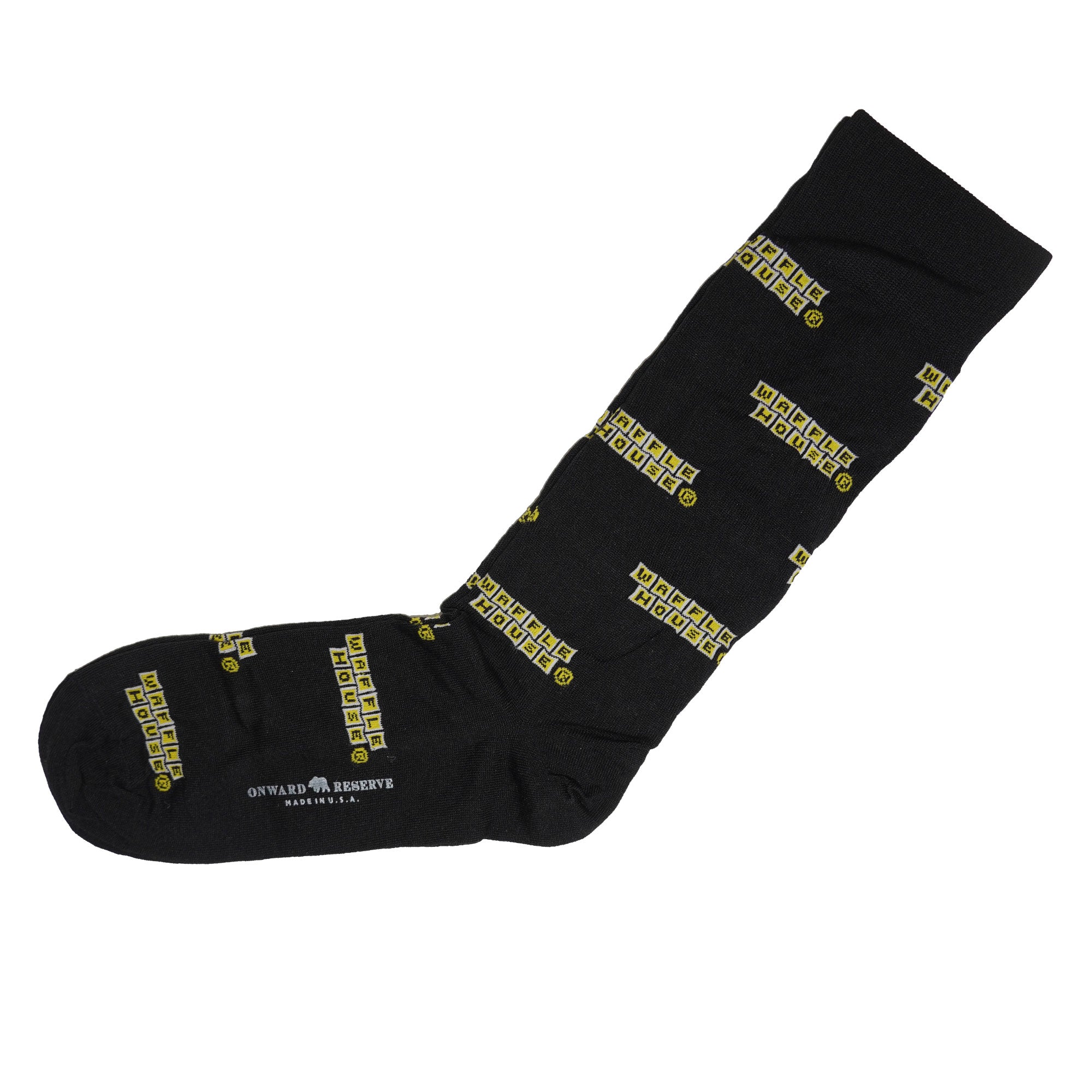 Waffle House Socks - Black Comfortable Non-Slip Crew Socks for Men & Women | Perfect for Home, Work, and Casual Wear