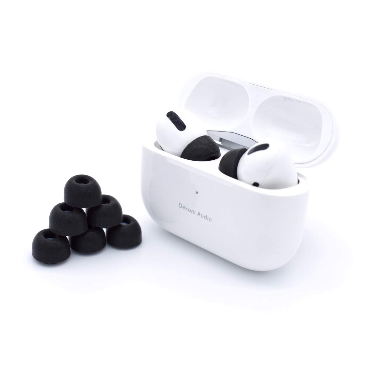 Dekoni Memory Foam AirPod Pro Ear Tips - Large Black for Comfort & Noise Isolation