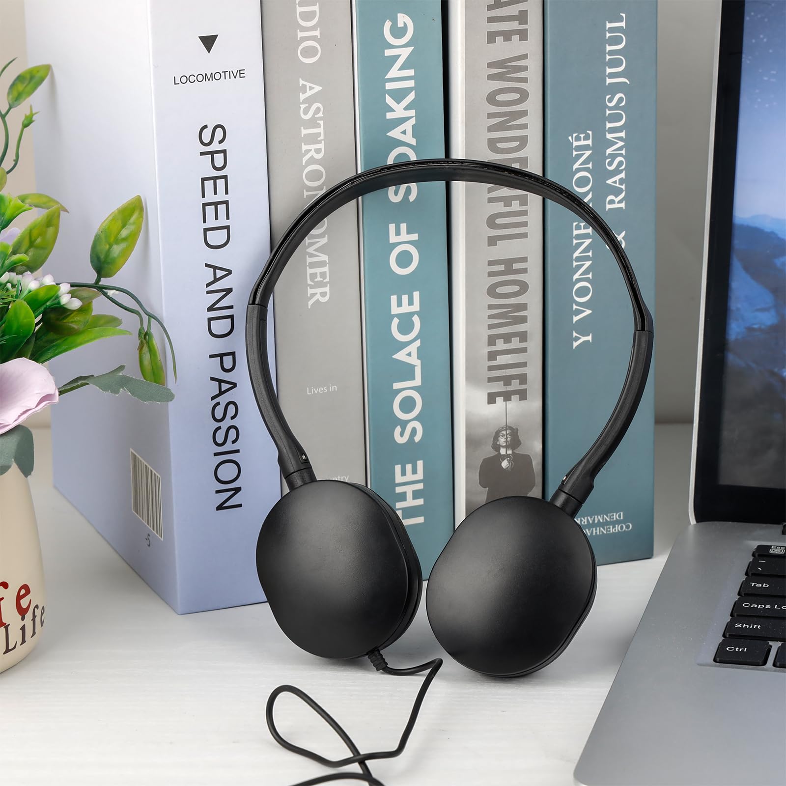 30 Pack Kids Headphones Bulk - Classroom Headphones for Students, Teens & Adults - Noise Reducing School Earphones Wholesale Set (Black) - Perfect for Online Learning, School Computer Labs & Study Sessions