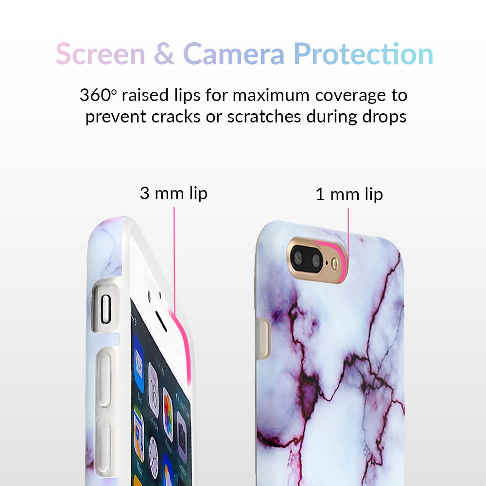 Stylish Purple Streak Marble iPhone Case - Trendy Protective Cover for iPhone 12/13/14/Pro/Max - Perfect for Everyday Use, Office & Travel