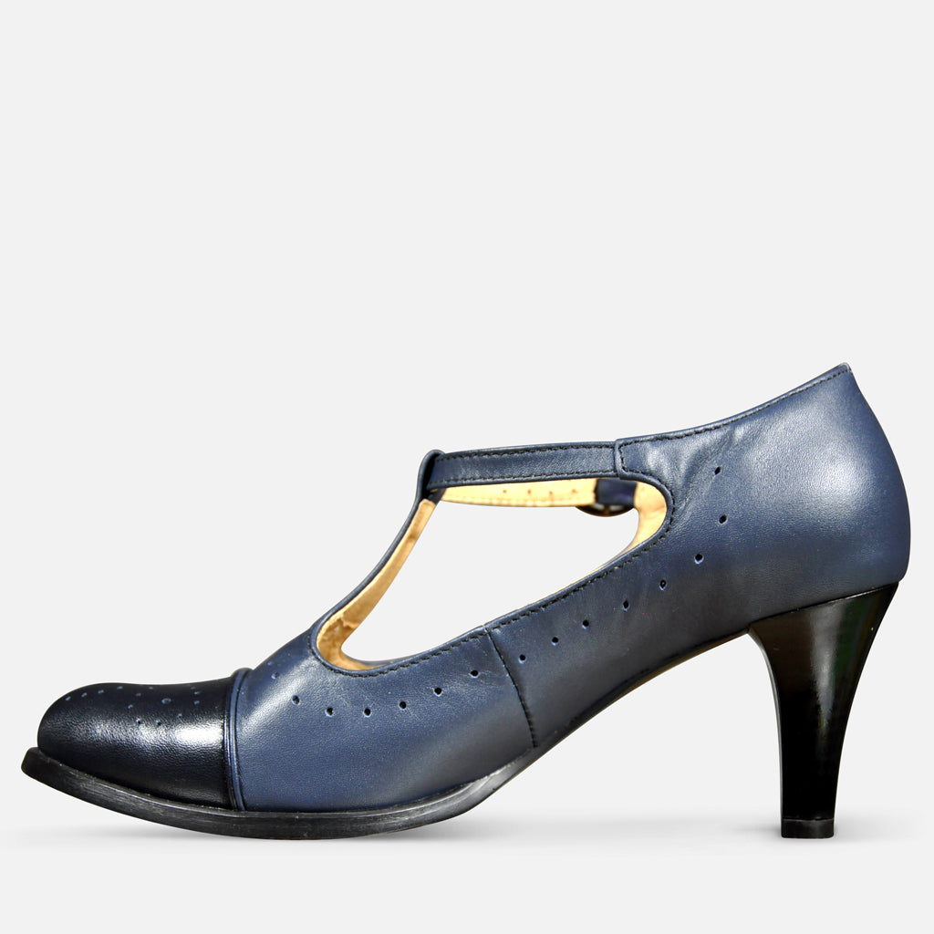 Amy Cone Mary Jane Heels for Women - Classic Comfortable Low Block Heel Shoes - Perfect for Work, Office, and Formal Occasions